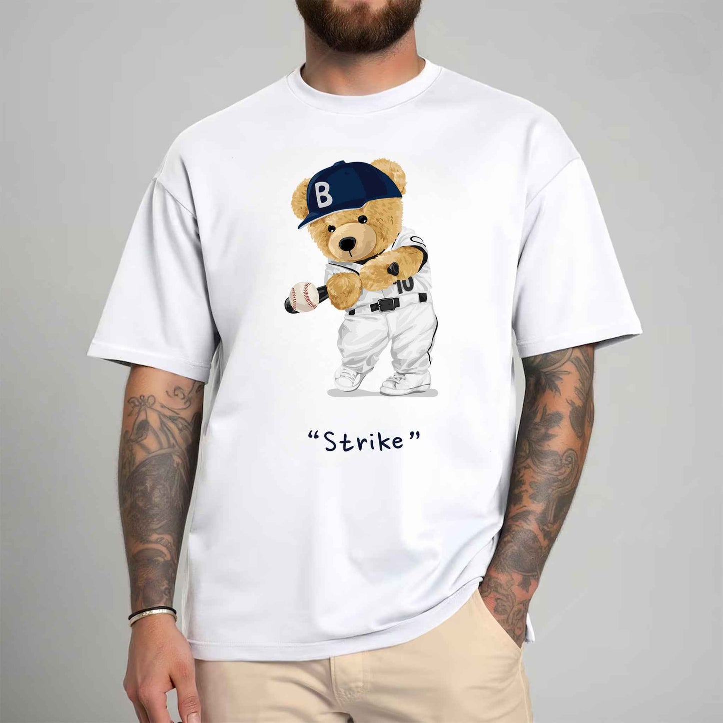 Tricou barbat din bumbac 100% cu Ursuleti STRIKE