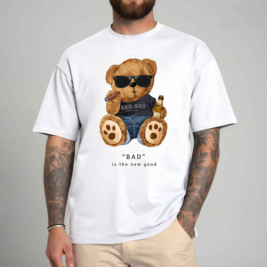 Tricou barbat din bumbac 100% cu Ursuleti BAD BOY