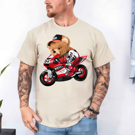 Tricou barbat din bumbac 100% cu Ursuleti MOTORIDER