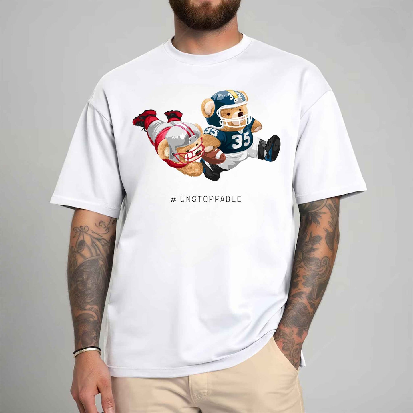 Tricou barbat din bumbac 100% cu Ursuleti #UNSTOPPABLE