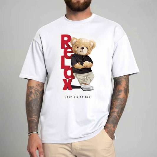 Tricou barbat din bumbac 100% cu Ursuleti RELAX