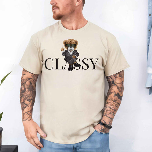 Tricou barbat din bumbac 100% cu Ursuleti CLASSY