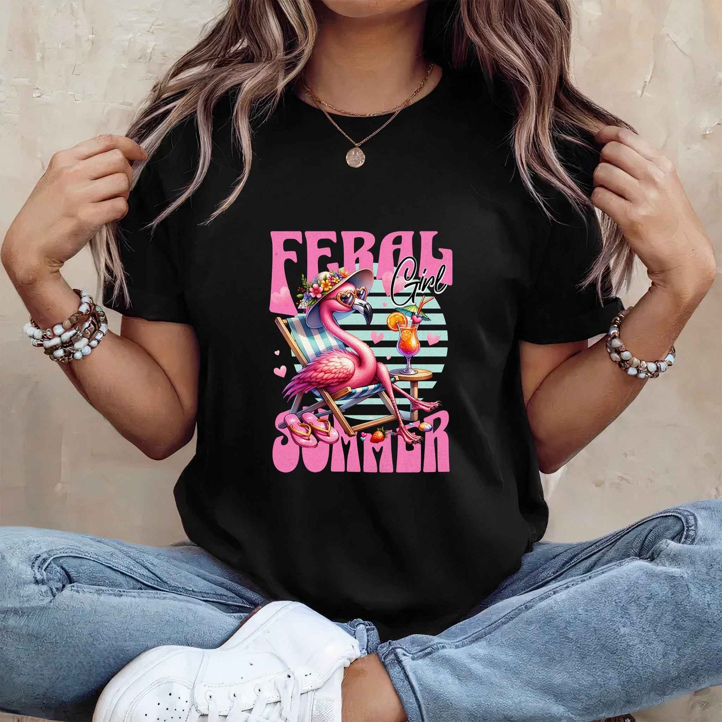 Tricou dama din bumbac 100% Vibrant Cu Animale GIRL SUMMER