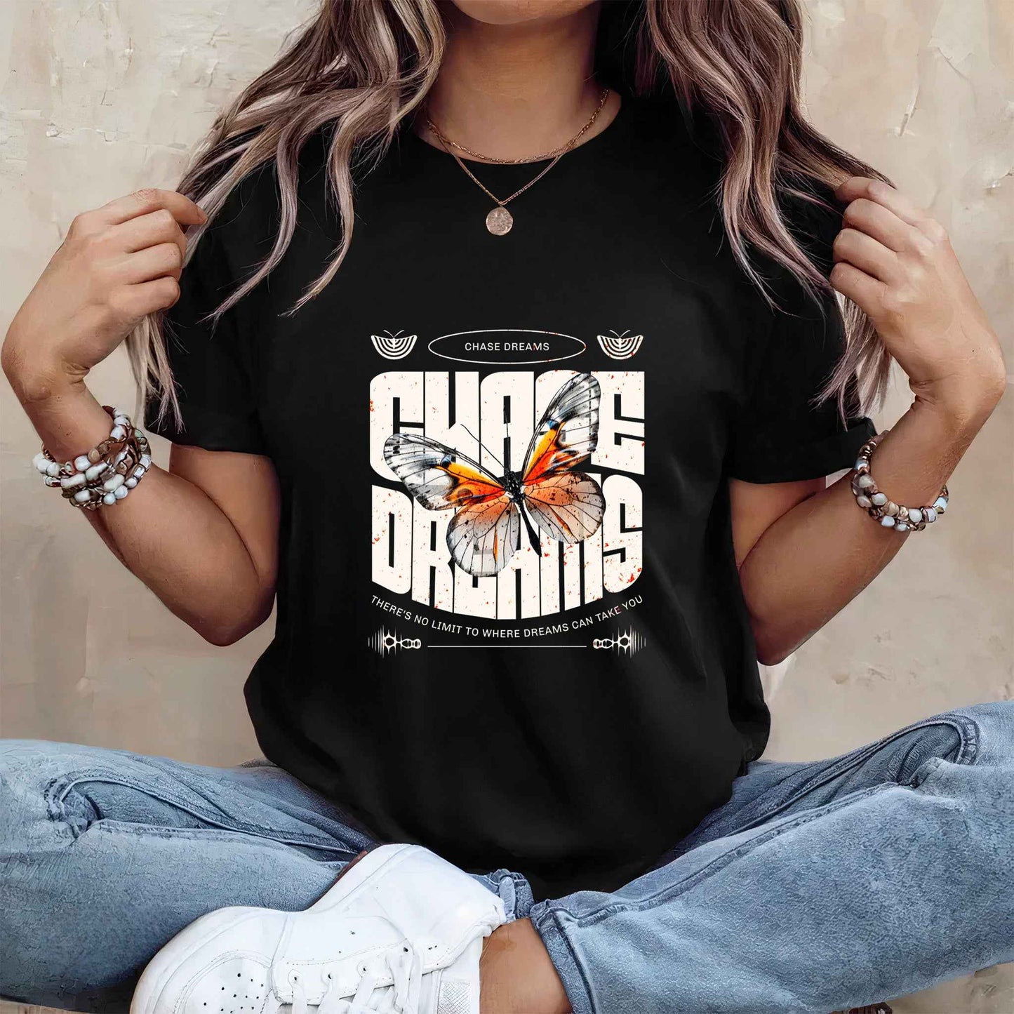 Tricou dama din bumbac 100% Minimalist cu Animale CHASE DREAMS