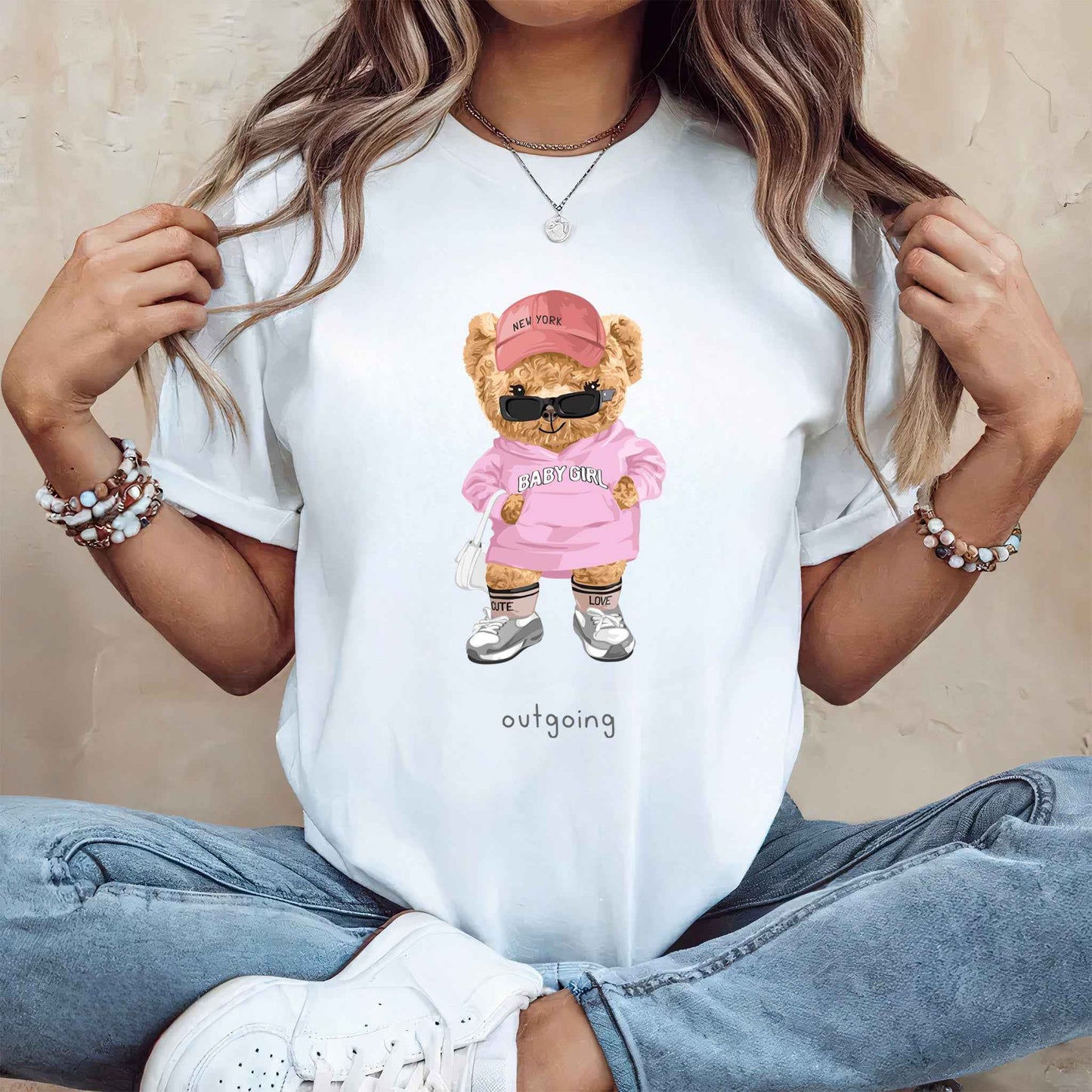 Tricou dama din bumbac 100% Cu Ursuleti BABY GIRL
