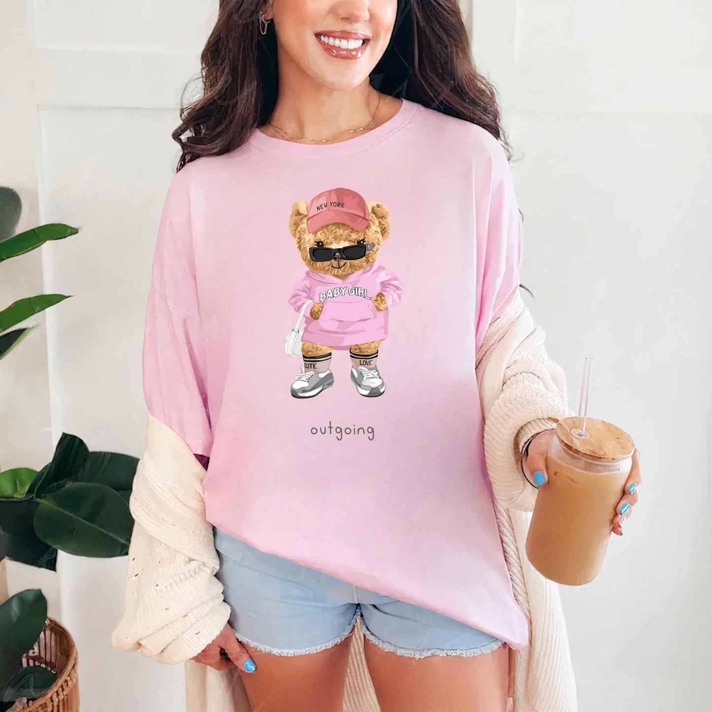 Tricou dama din bumbac 100% Cu Ursuleti BABY GIRL