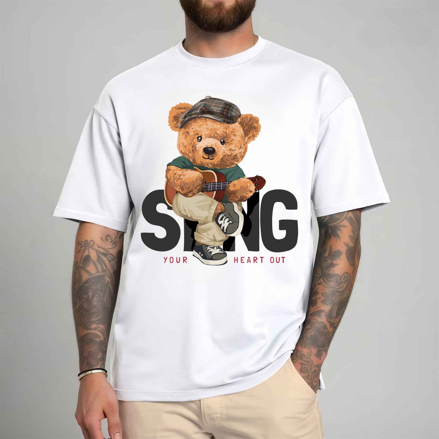 Tricou barbat din bumbac 100% cu Ursuleti SING