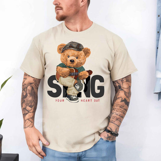 Tricou barbat din bumbac 100% cu Ursuleti SING