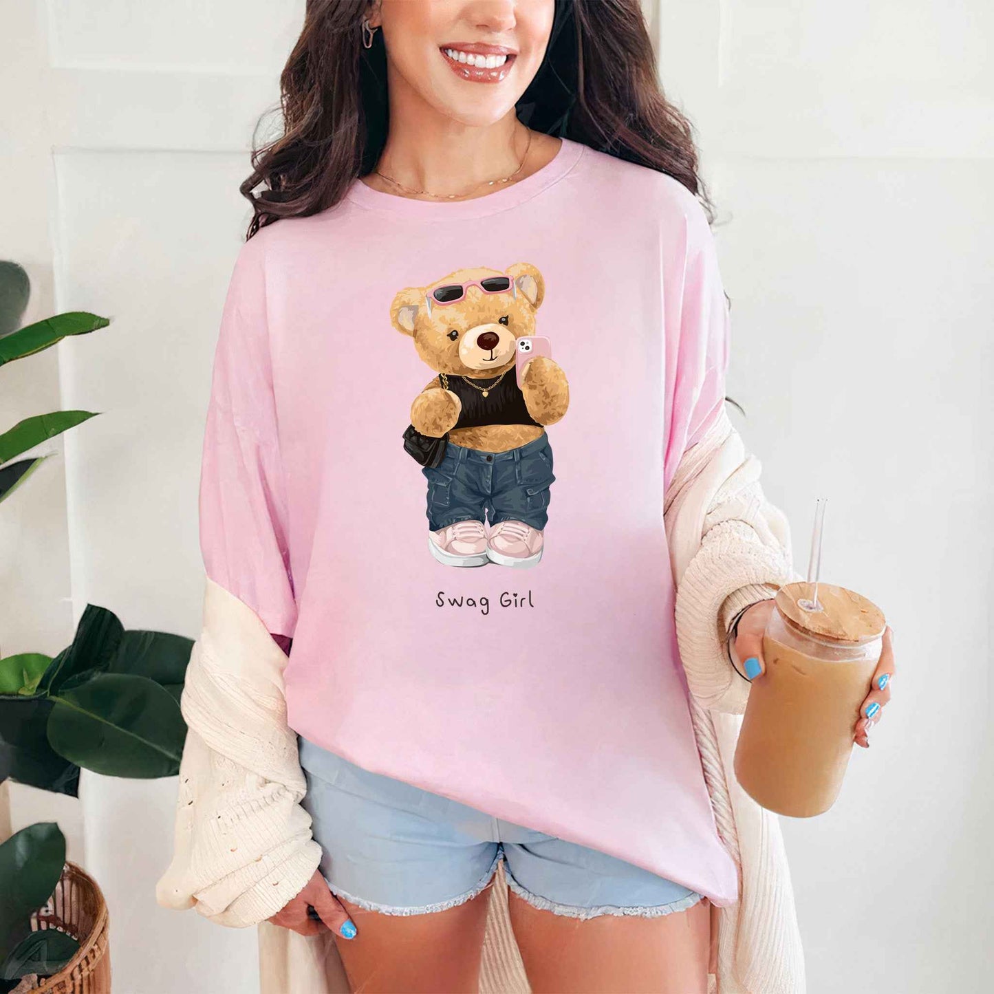 Tricou dama din bumbac 100% Cu Ursuleti SWAG GIRL