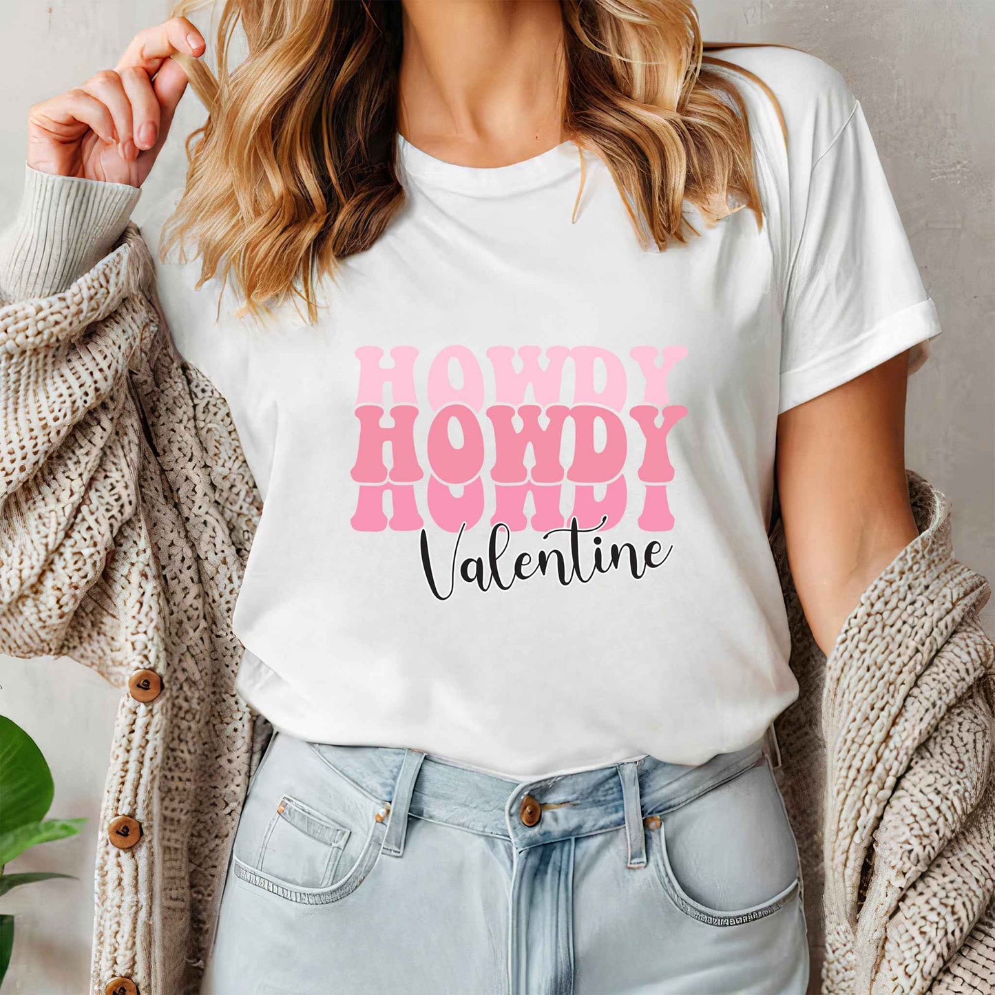 Tricou dama din bumbac 100% cu mesaje si citate vibrante HOWDY VALENTINE