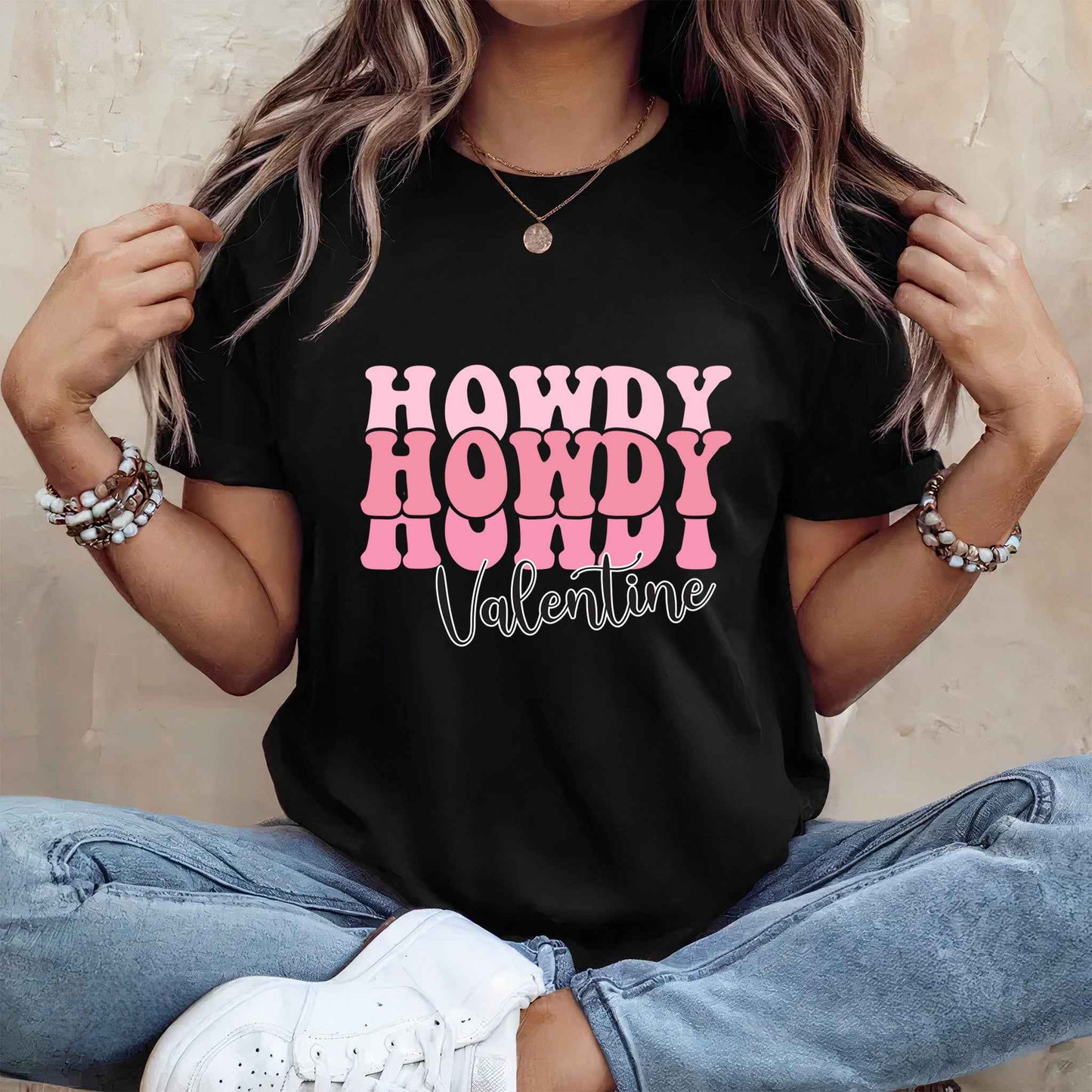 Tricou dama din bumbac 100% cu mesaje si citate vibrante HOWDY VALENTINE