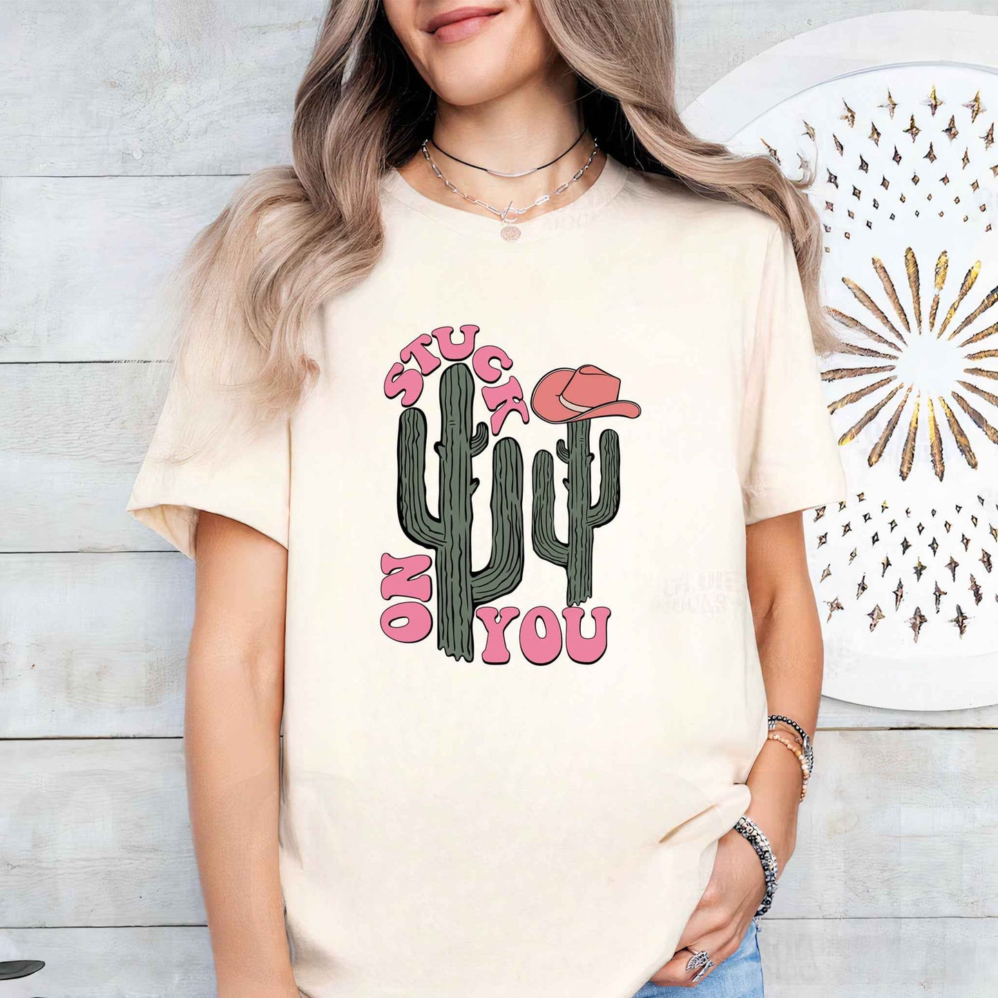 Tricou dama din bumbac 100% Vibrant STUCK ON YOU