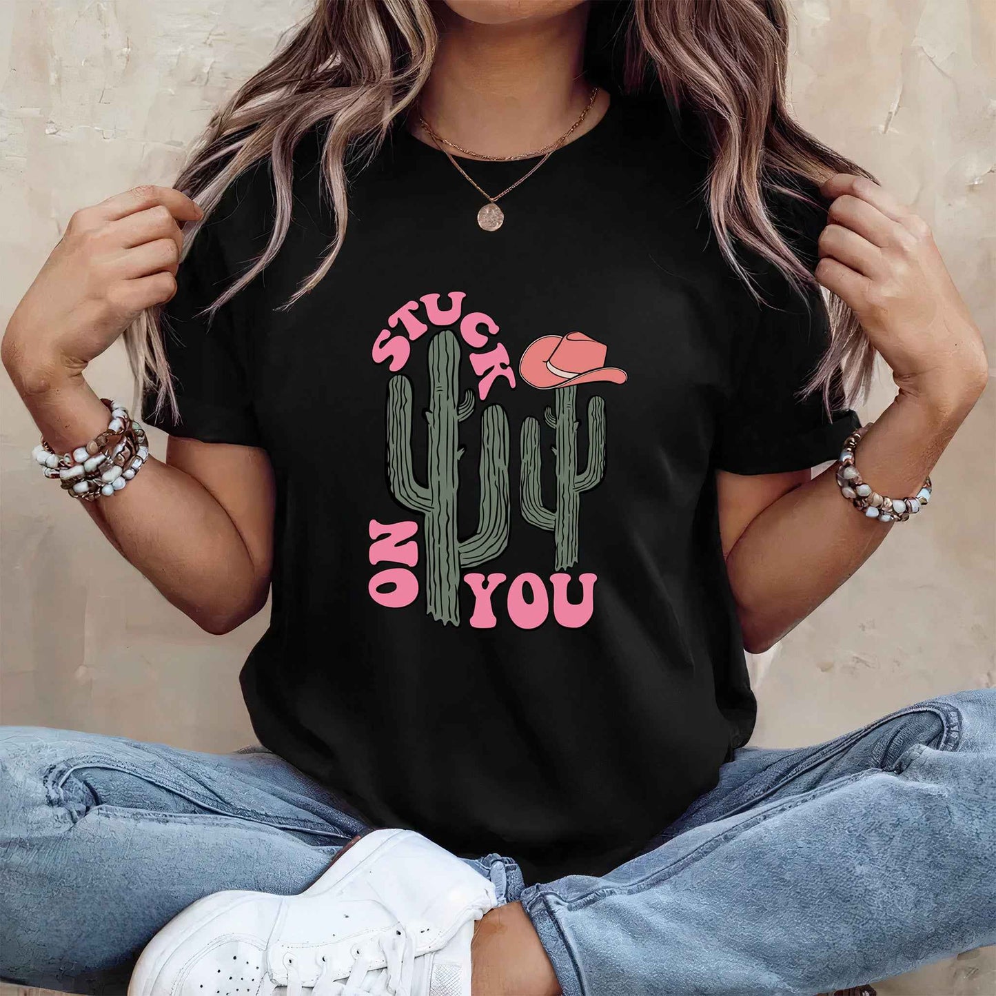 Tricou dama din bumbac 100% Vibrant STUCK ON YOU
