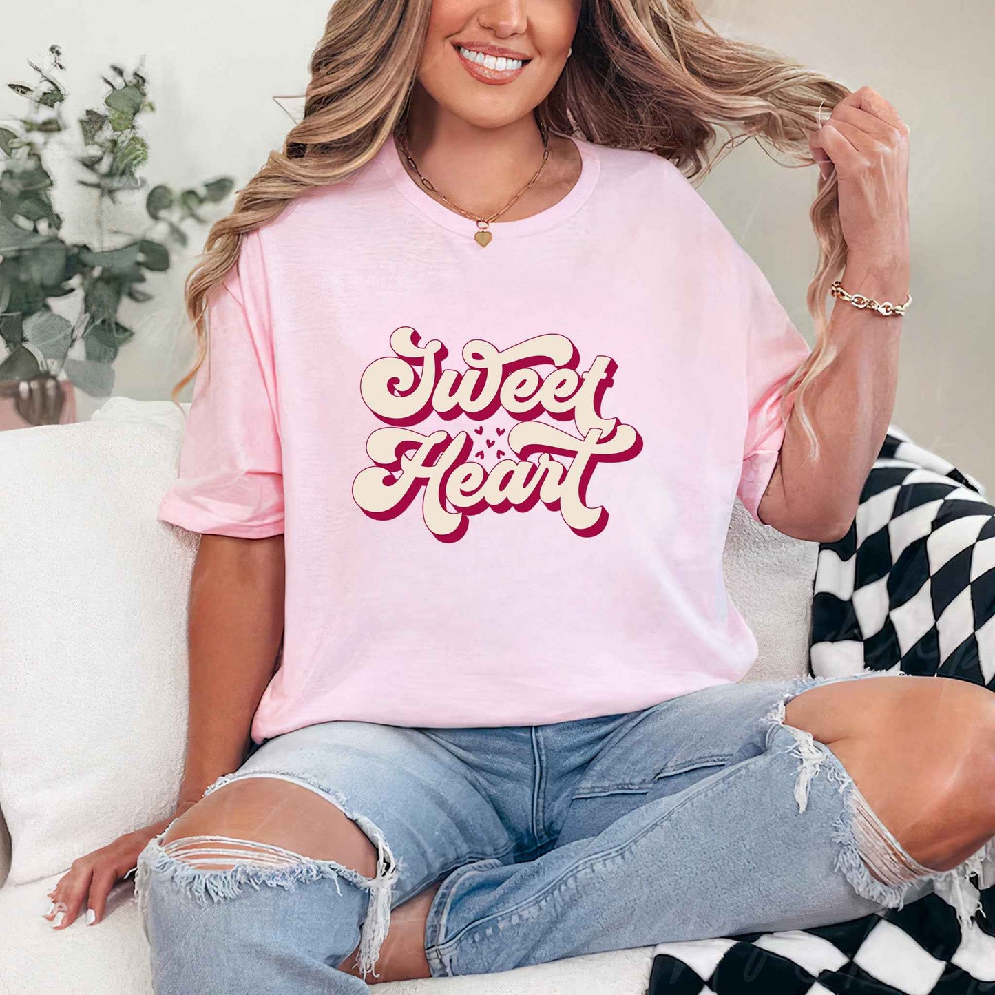 Tricou dama din bumbac 100% Vibrant SWEET HEART