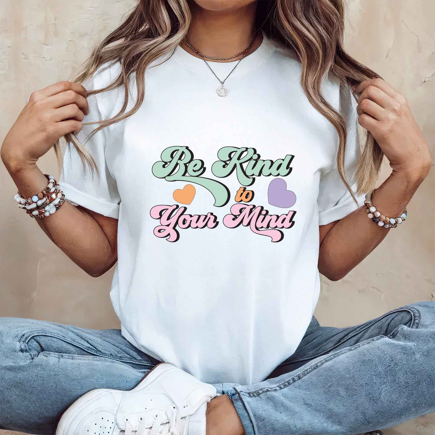 Tricou dama din bumbac 100% cu mesaje si citate BE KIND TO YOUR MIND