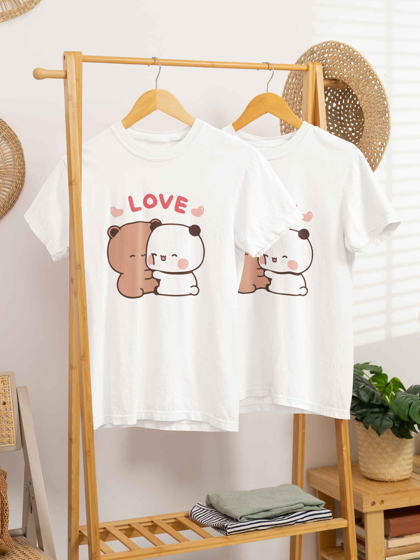 Tricouri de Cuplu Oversized din bumbac 100% BUBU AND DUDU LOVE