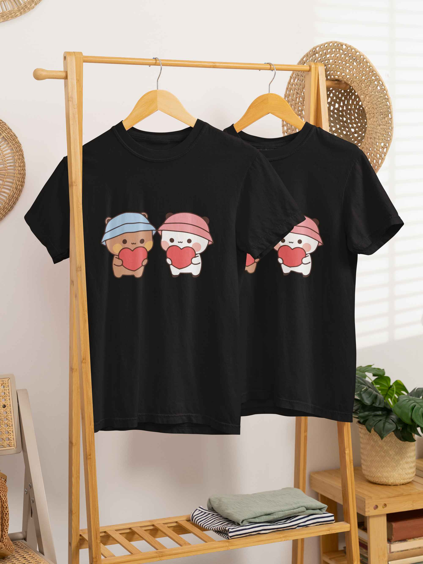 Tricouri de Cuplu Oversized din bumbac 100% BUBU AND DUDU HEARTS