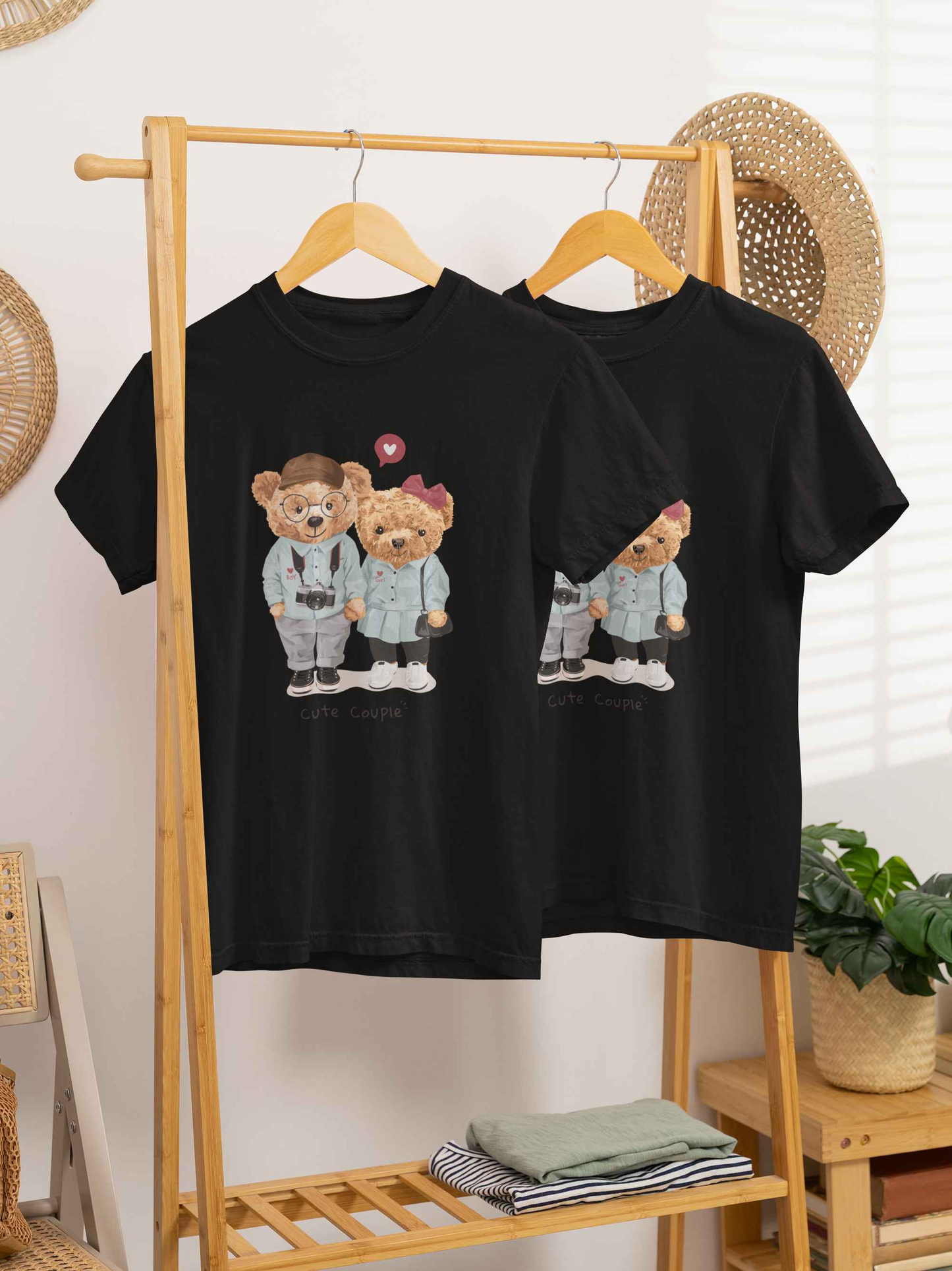 Tricouri de Cuplu Oversized din bumbac 100% CUTE COUPLE