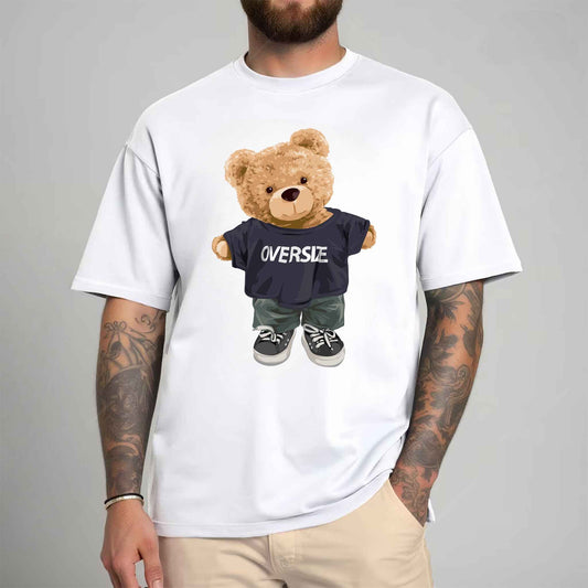 Tricou barbat din bumbac 100% cu Ursuleti OVERSIZE