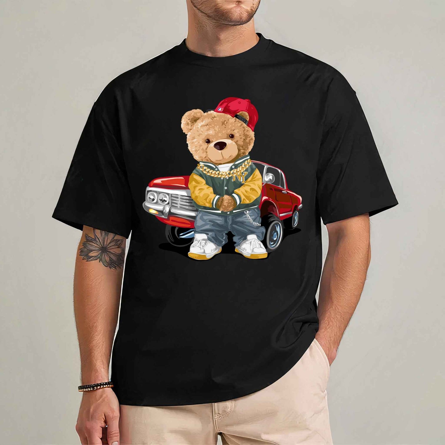 Tricou barbat din bumbac 100% cu Ursuleti KING OF NY