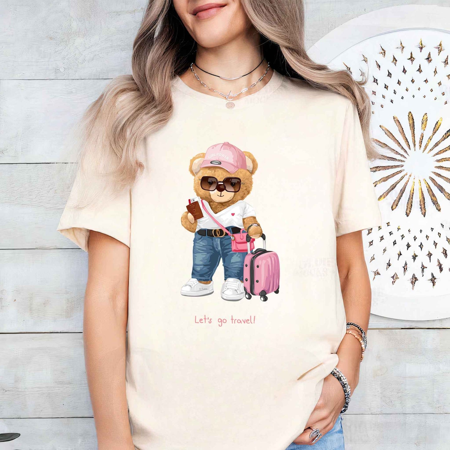 Tricou dama din bumbac 100% Cu Ursuleti GO TRAVEL
