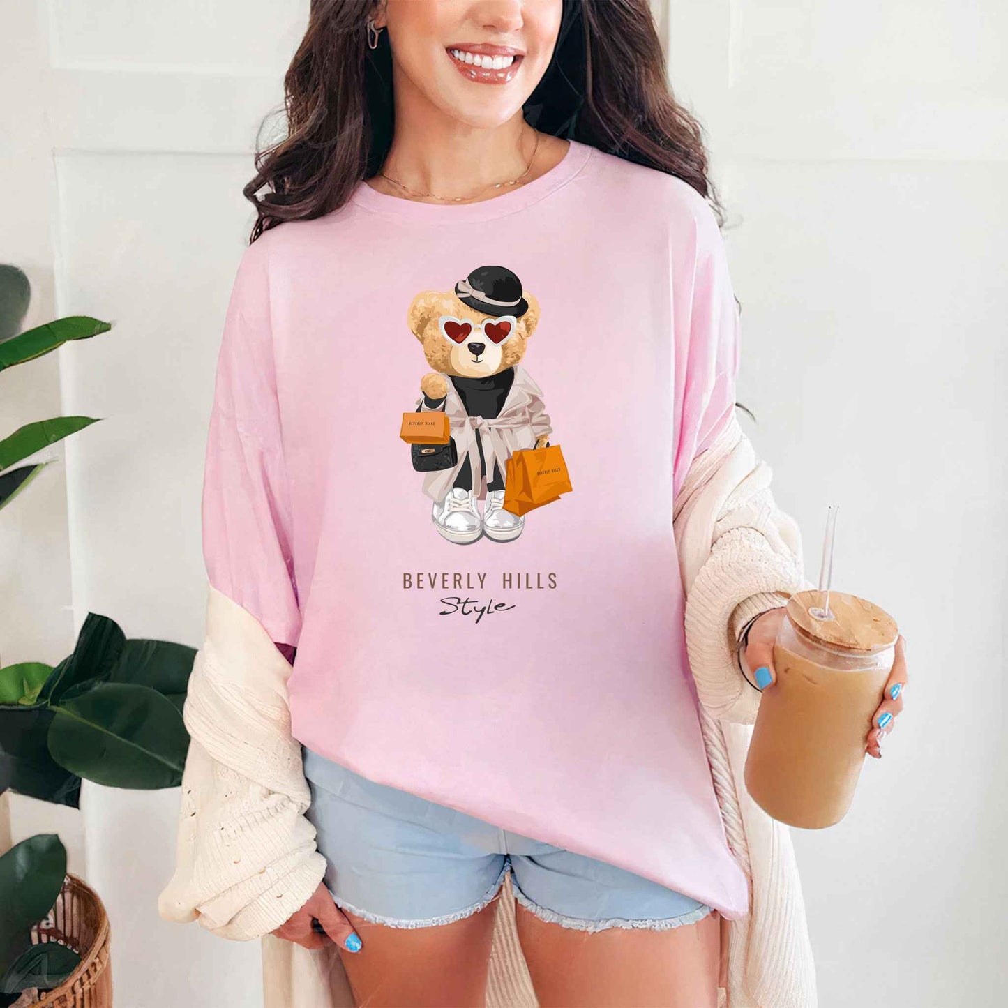 Tricou dama din bumbac 100% Cu Ursuleti BEVERLY HILLS