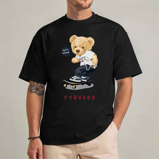 Tricou barbat din bumbac 100% cu Ursuleti MOVE FORWARD