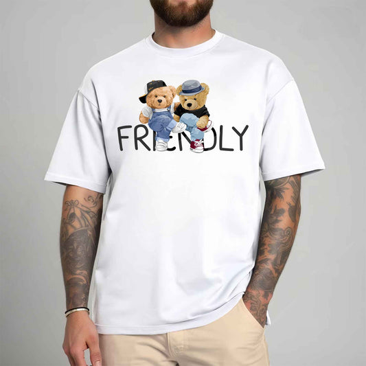 Tricou barbat din bumbac 100% cu Ursuleti FRIENDLY