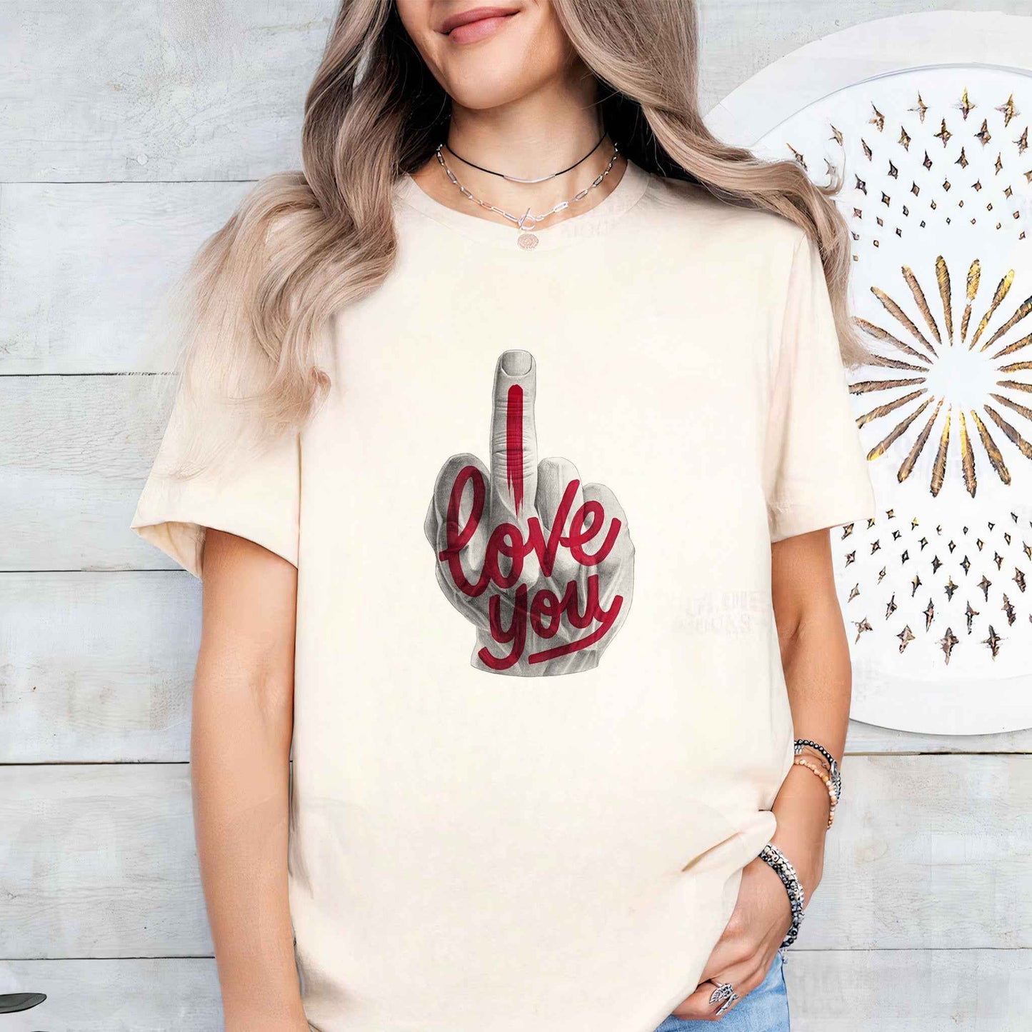 Tricou dama din bumbac 100% minimalist cu mesaj LOVE/HATE