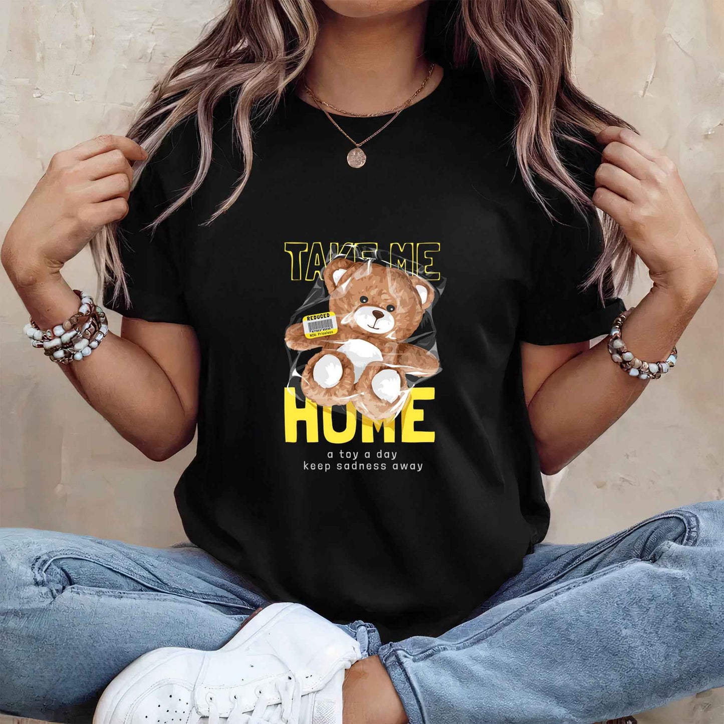 Tricou dama din bumbac 100% Cu Ursuleti TAKE ME HOME