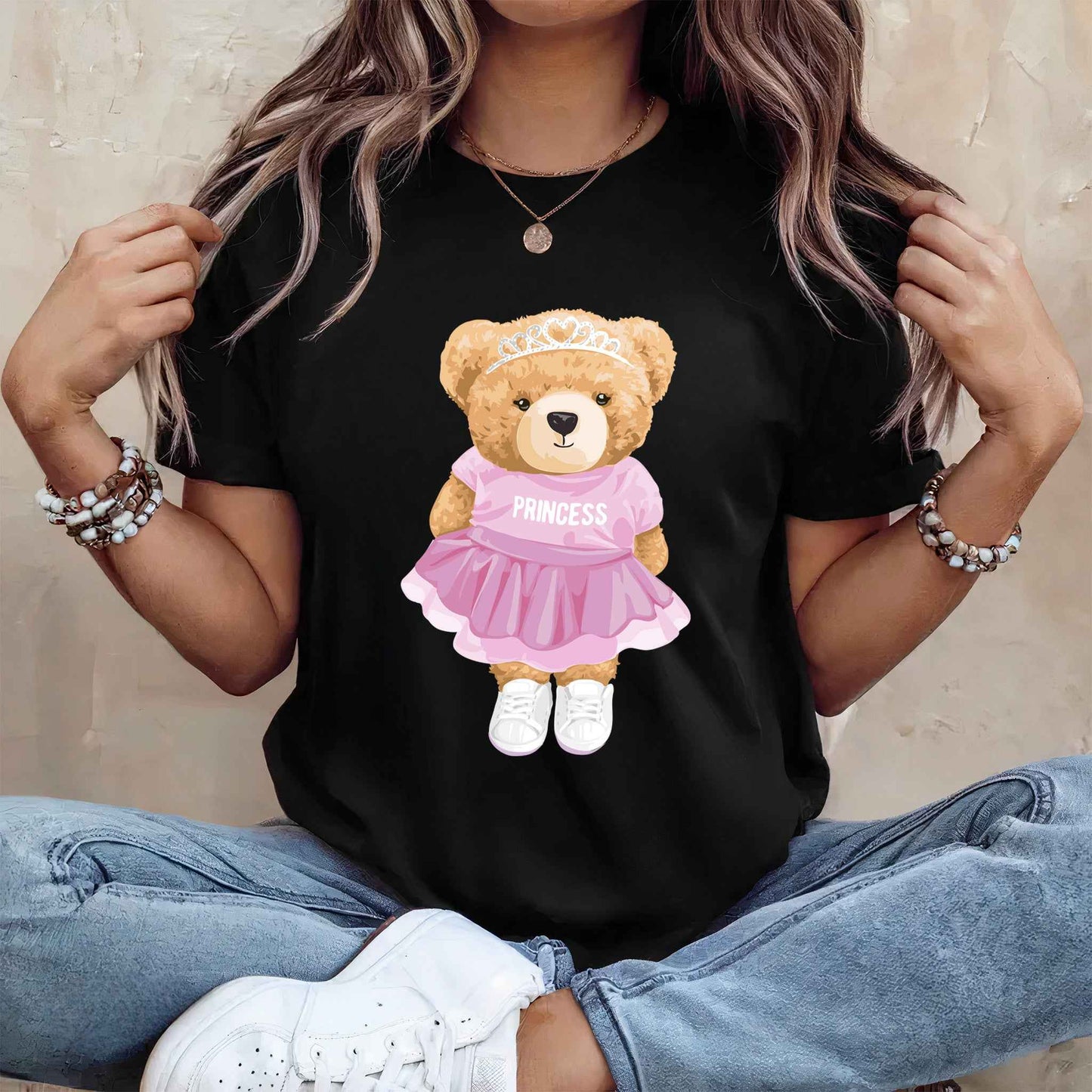 Tricou dama din bumbac 100% Cu Ursuleti PRINCESS