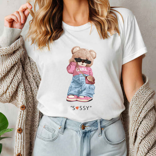Tricou dama din bumbac 100% Cu Ursuleti SASSY