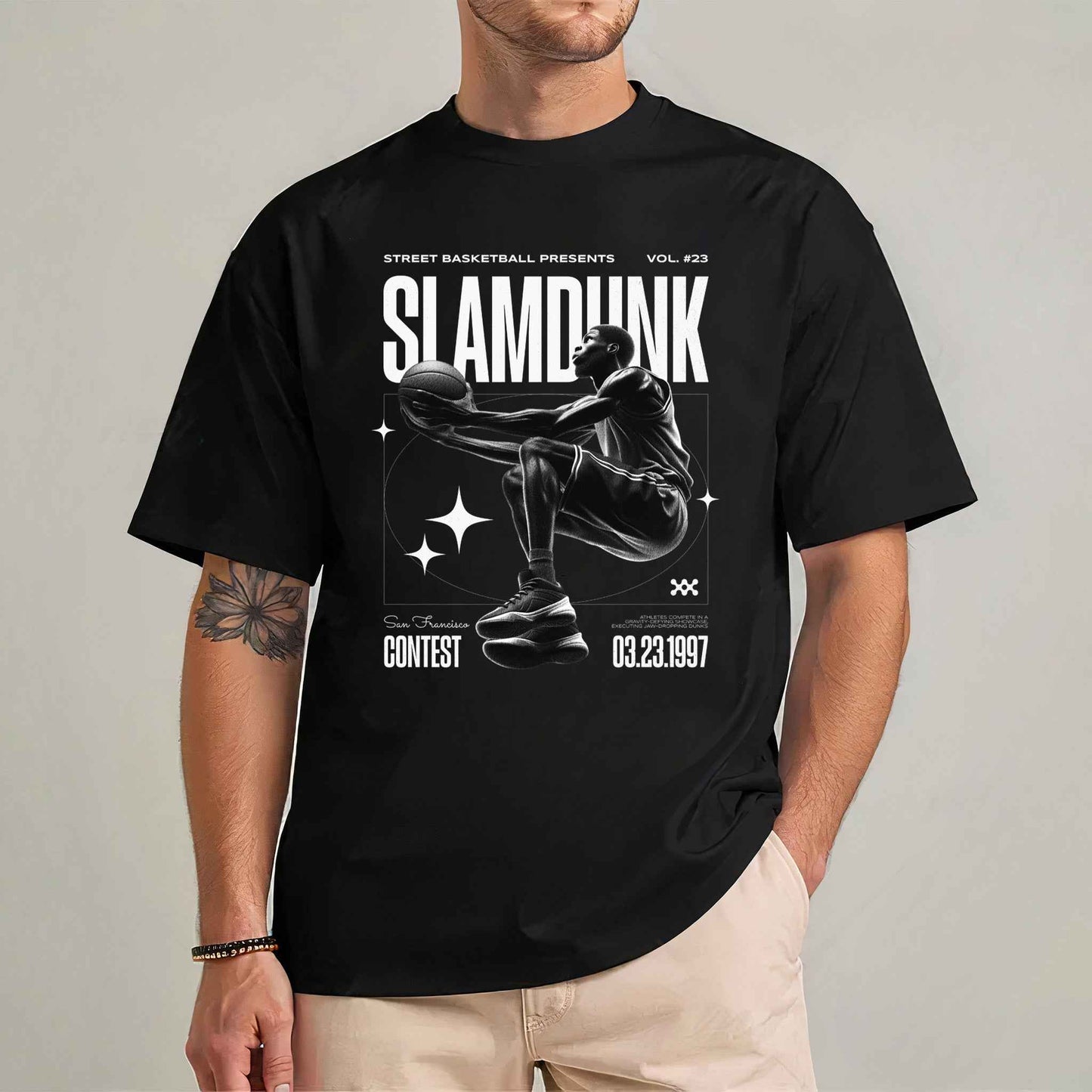 Tricou barbat din bumbac 100% Minimalist SLAMDUNK