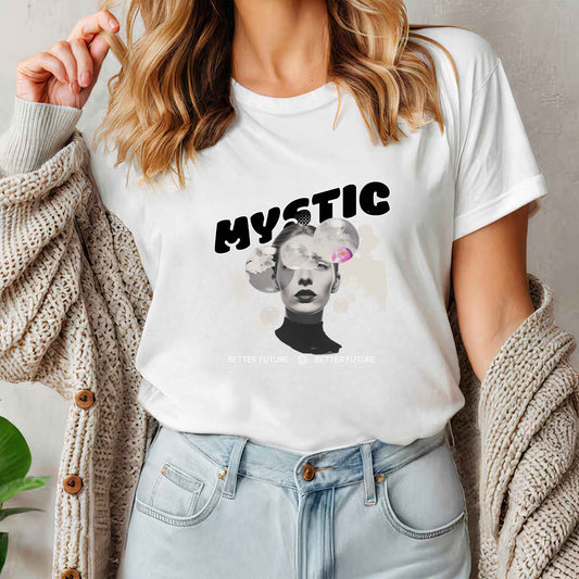 Tricou dama din bumbac 100% minimalist MYSTIC