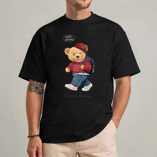 Tricou barbat din bumbac 100% cu Ursuleti KEEP WALING