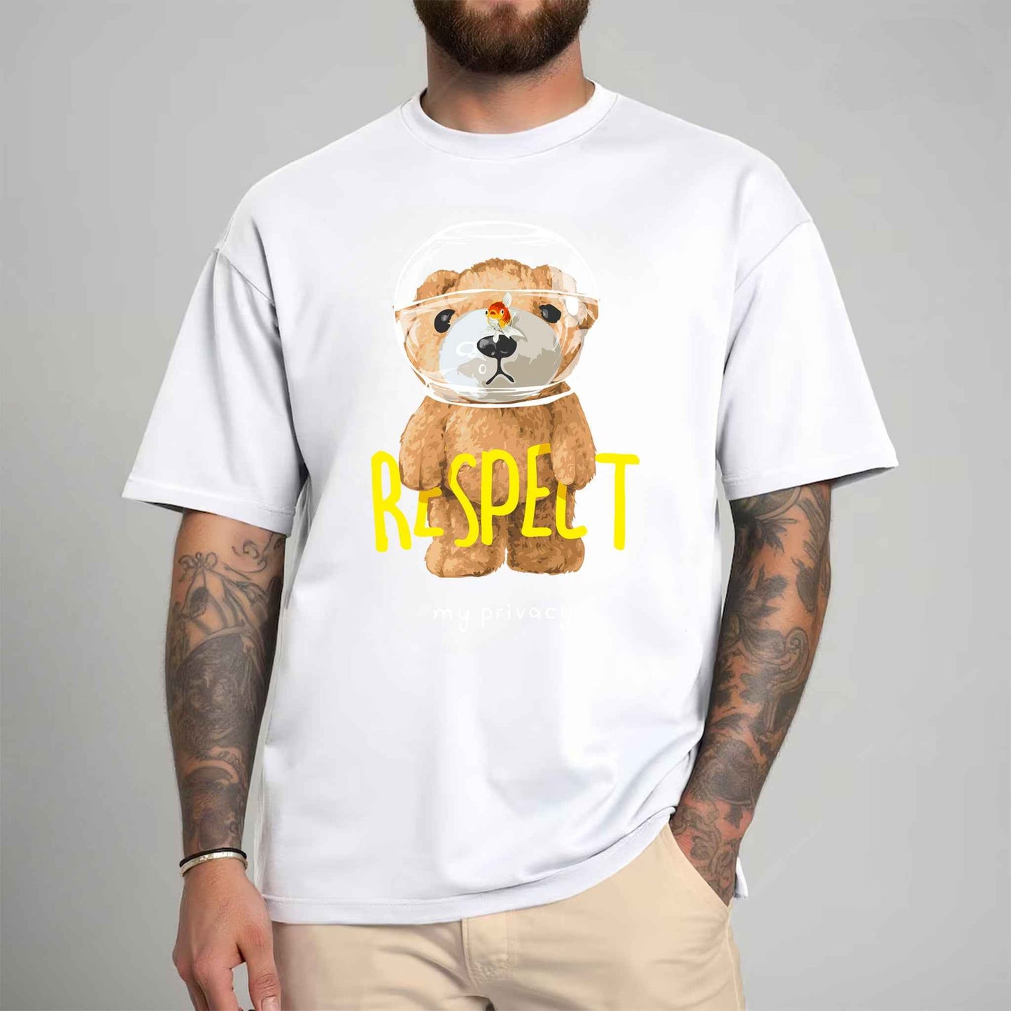 Tricou barbat din bumbac 100% cu Ursuleti RESPECT