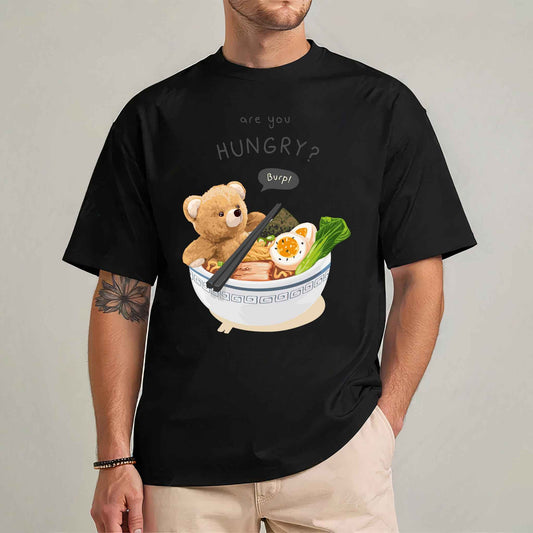Tricou barbat din bumbac 100% cu Ursuleti HUNGRY?