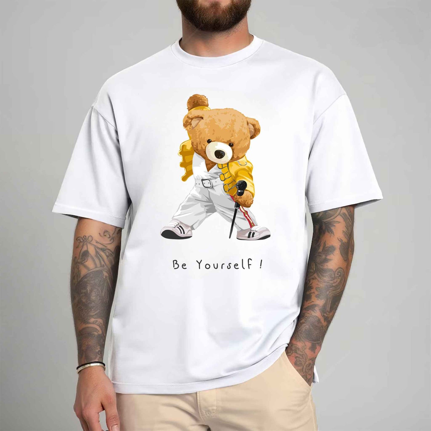 Tricou barbat din bumbac 100% cu Ursuleti BE YOURSELF