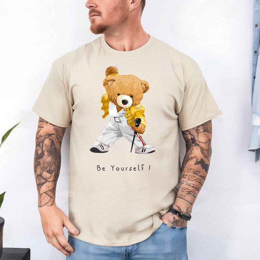 Tricou barbat din bumbac 100% cu Ursuleti BE YOURSELF