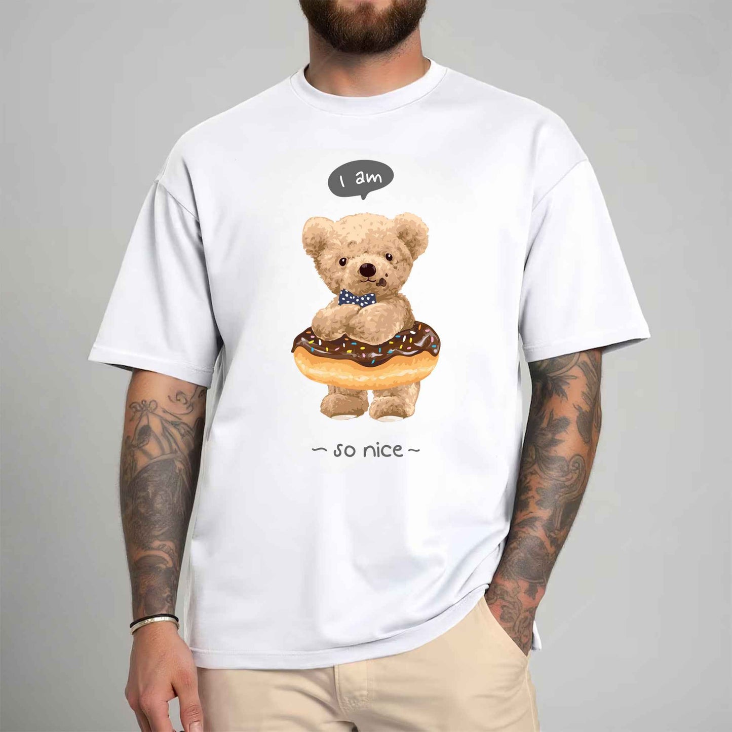 Tricou barbat din bumbac 100% cu Ursuleti SO NICE
