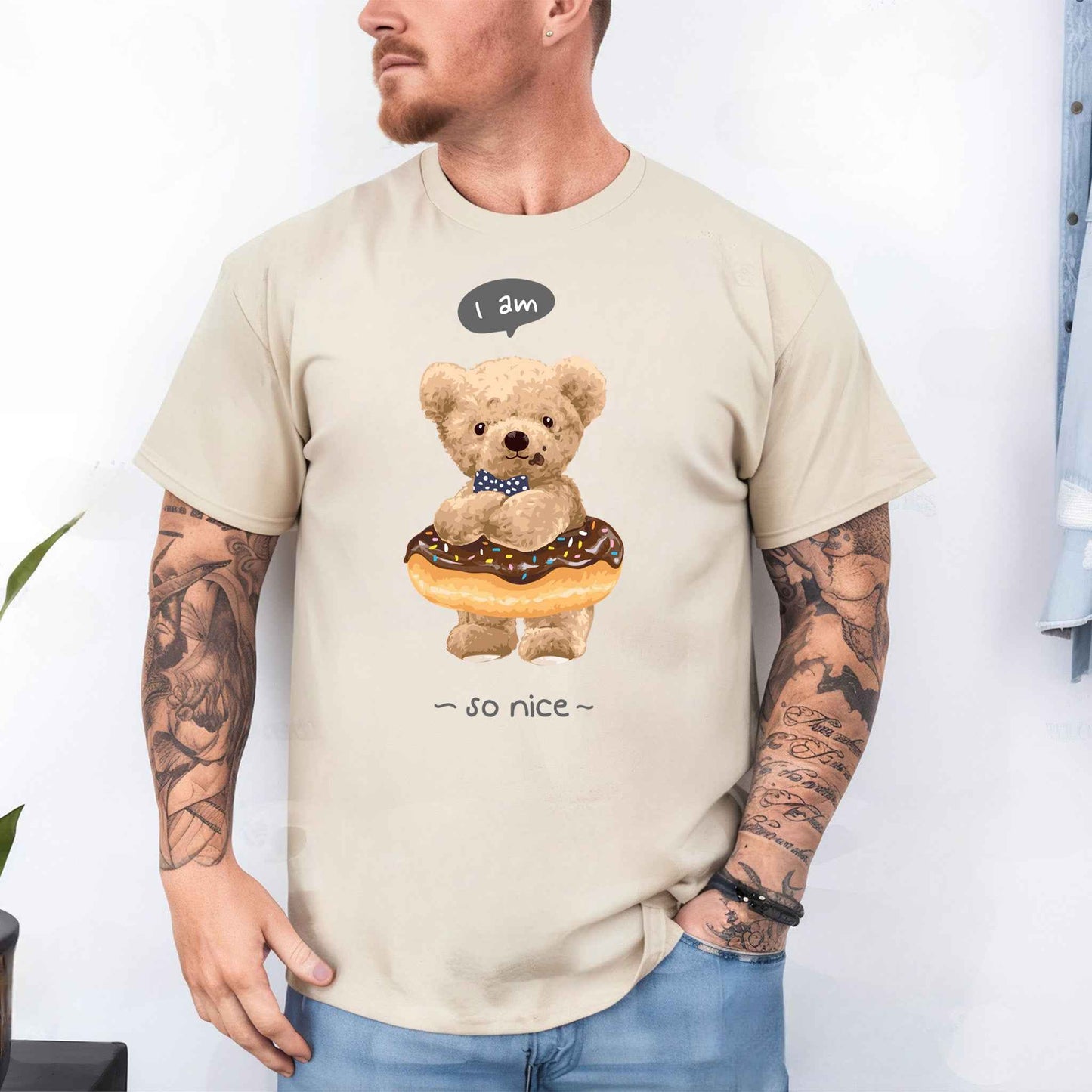 Tricou barbat din bumbac 100% cu Ursuleti SO NICE
