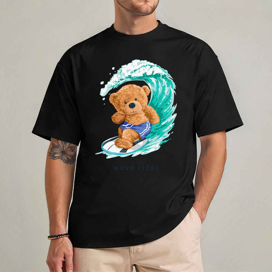 Tricou barbat din bumbac 100% cu Ursuleti WAVE RIDER