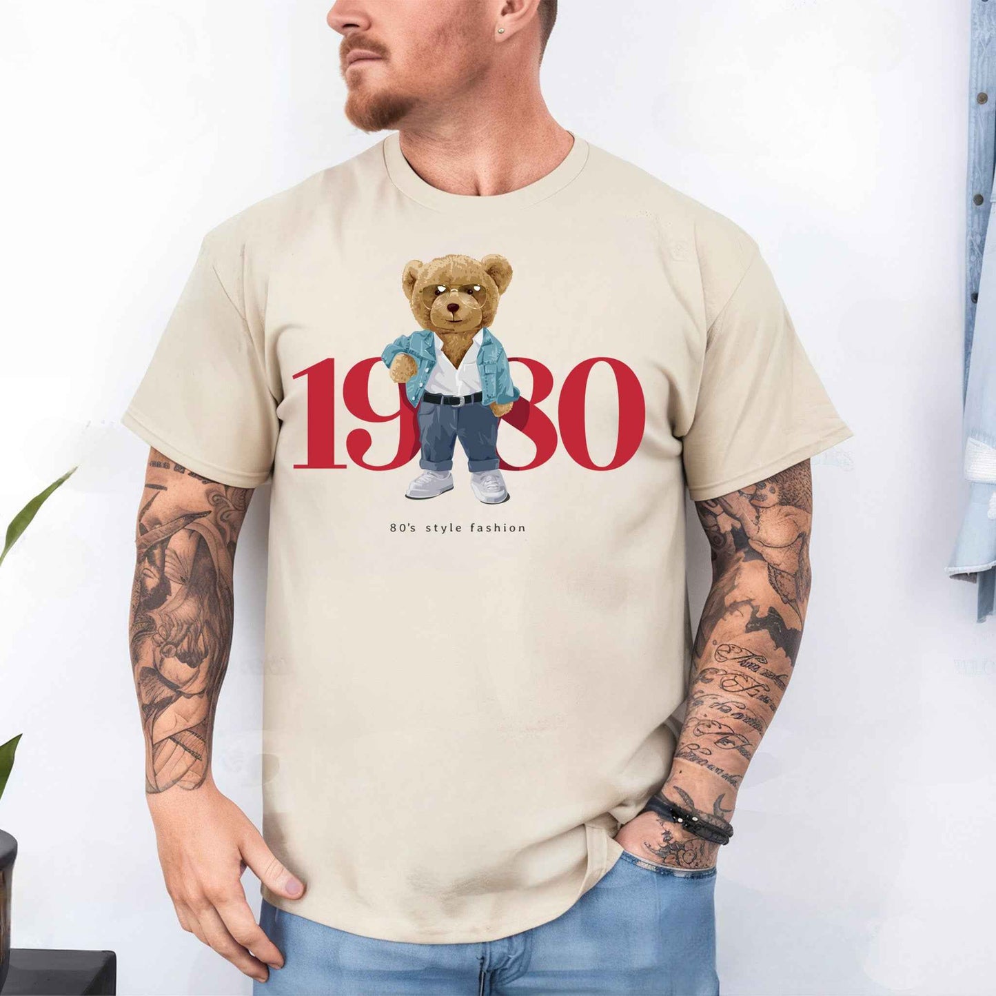 Tricou barbat din bumbac 100% cu Ursuleti 1980