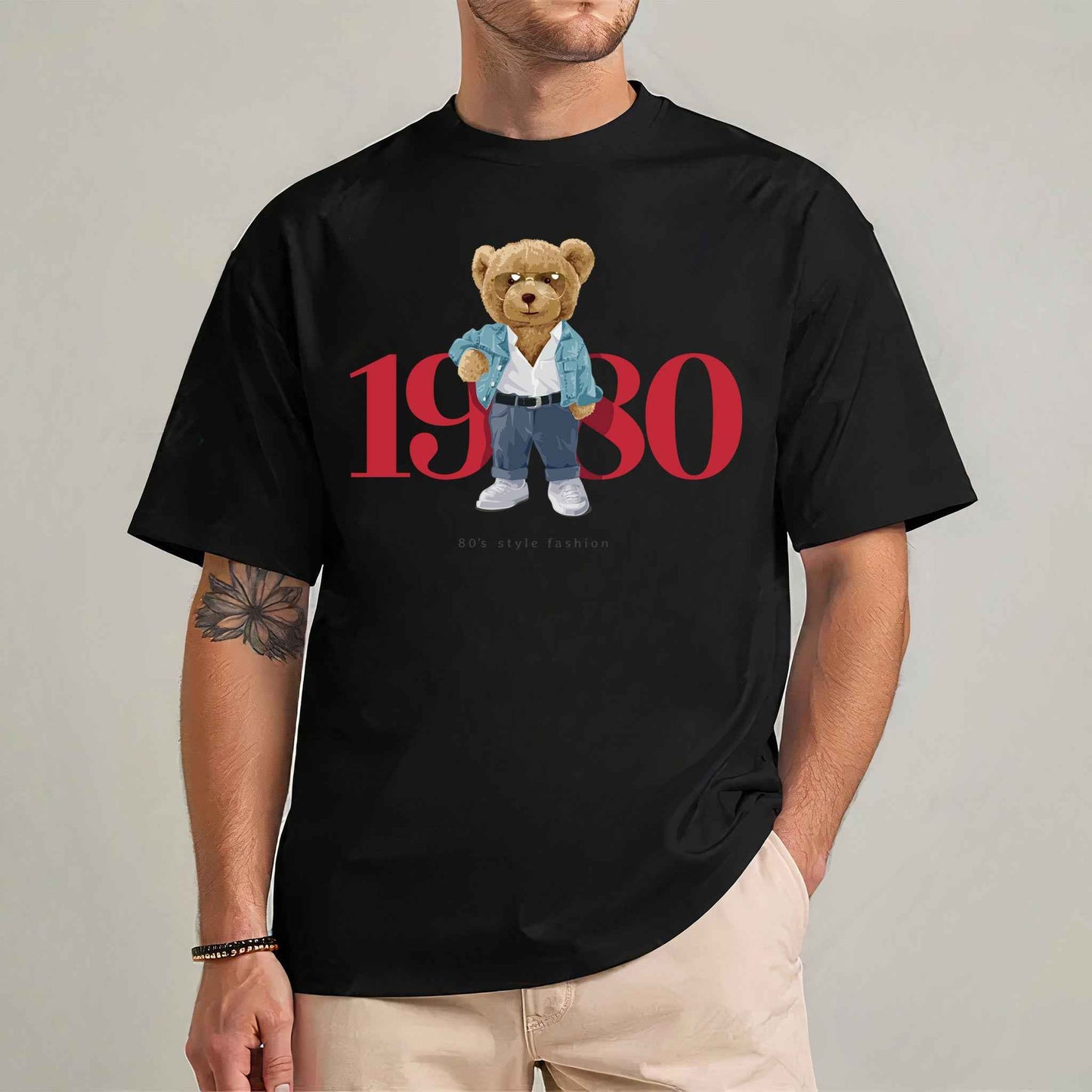 Tricou barbat din bumbac 100% cu Ursuleti 1980