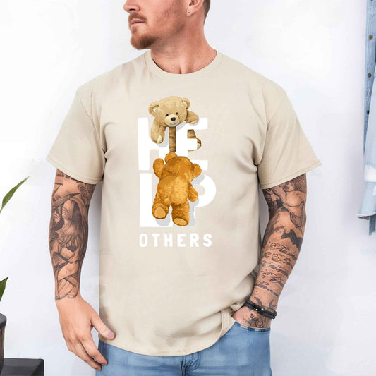 Tricou barbat din bumbac 100% cu Ursuleti HELP