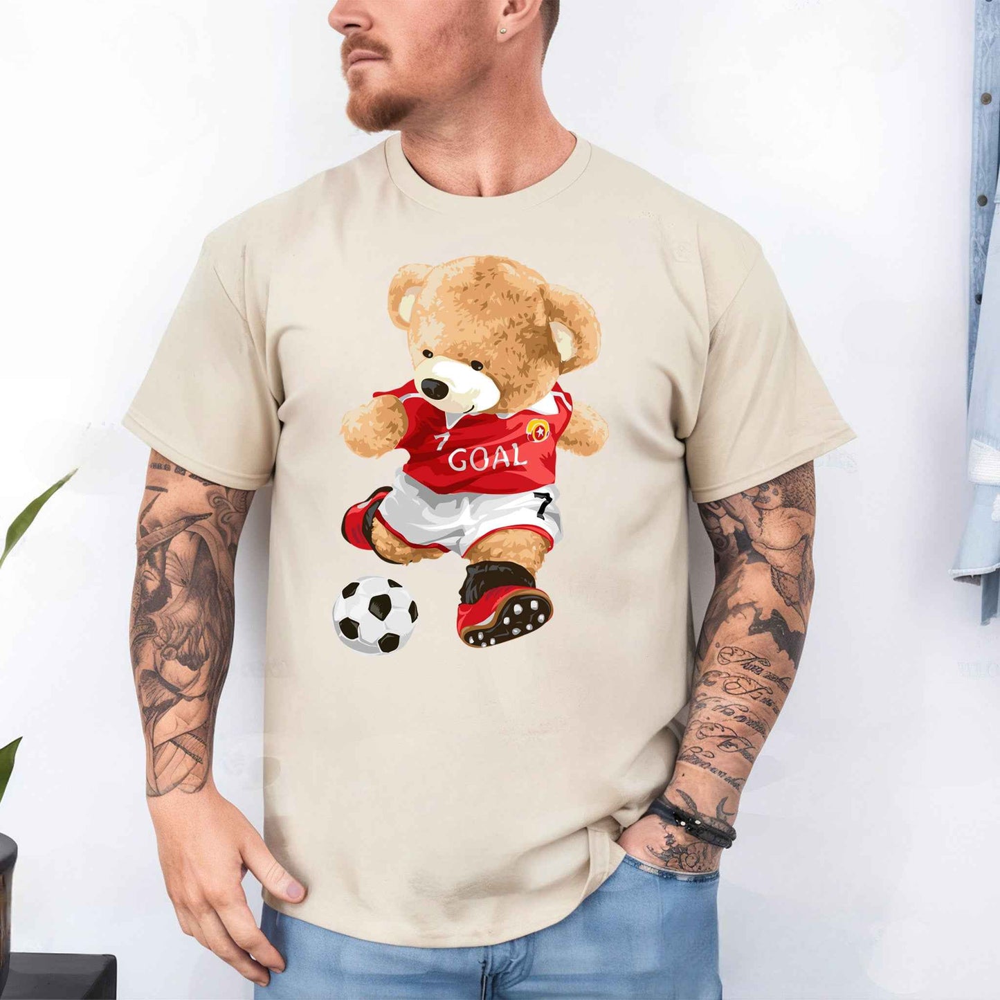 Tricou barbat din bumbac 100% cu Ursuleti GOAL