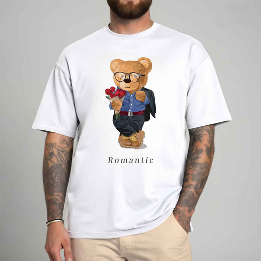 Tricou barbat din bumbac 100% cu Ursuleti ROMANTIC
