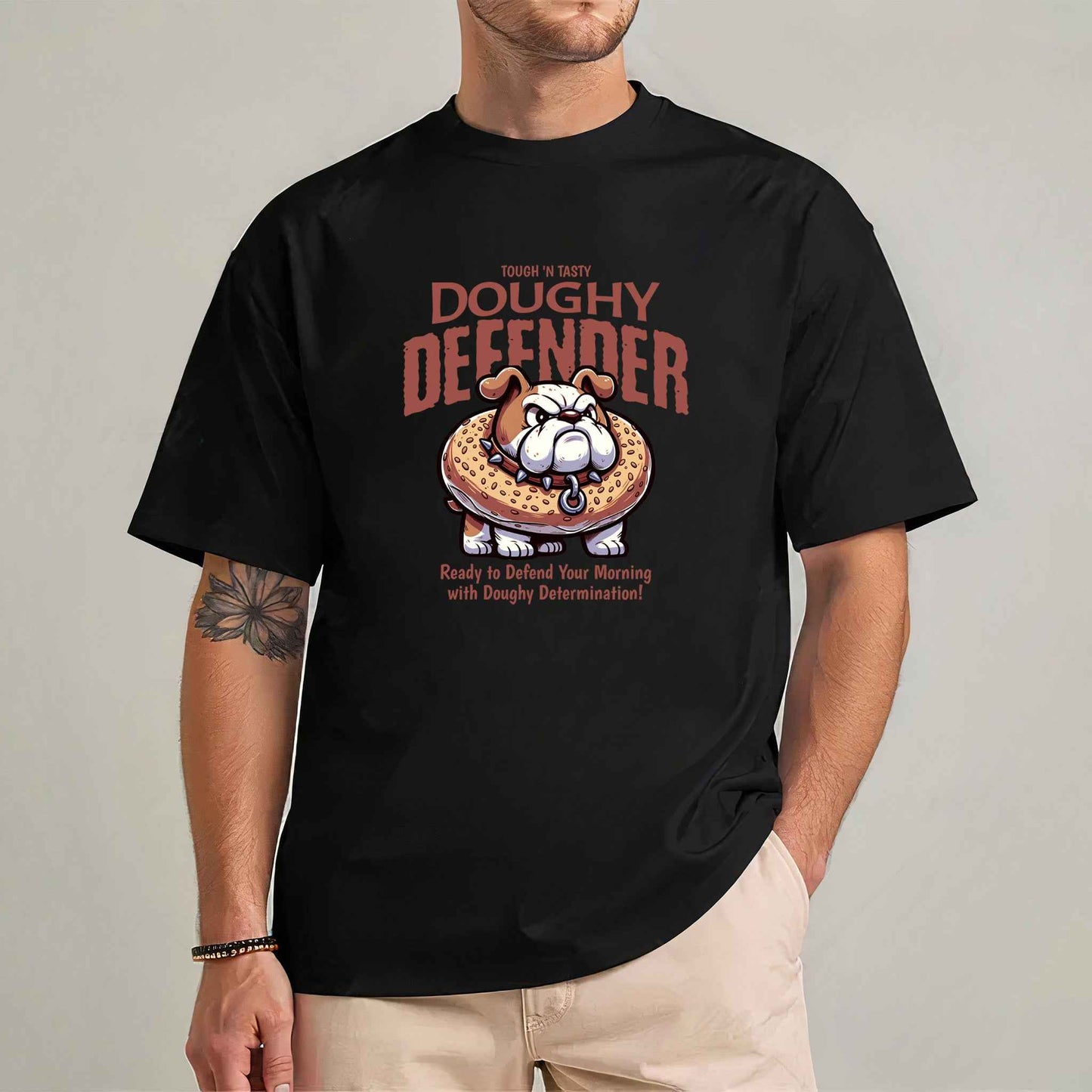 Tricou barbat din bumbac 100% cu Animale DOUGHY DEFENDER