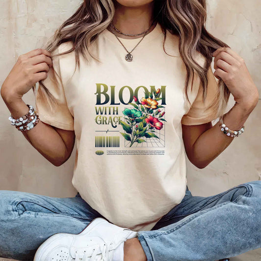 Tricou dama din bumbac 100% Vibrant Bloom