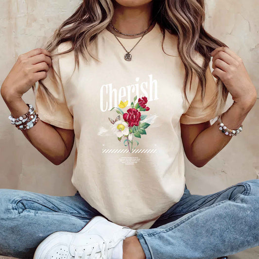 Tricou dama din bumbac 100% Minimalist CHERRY